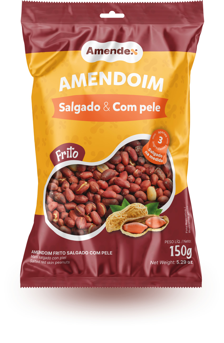 Amendoim Salgado e com Pele