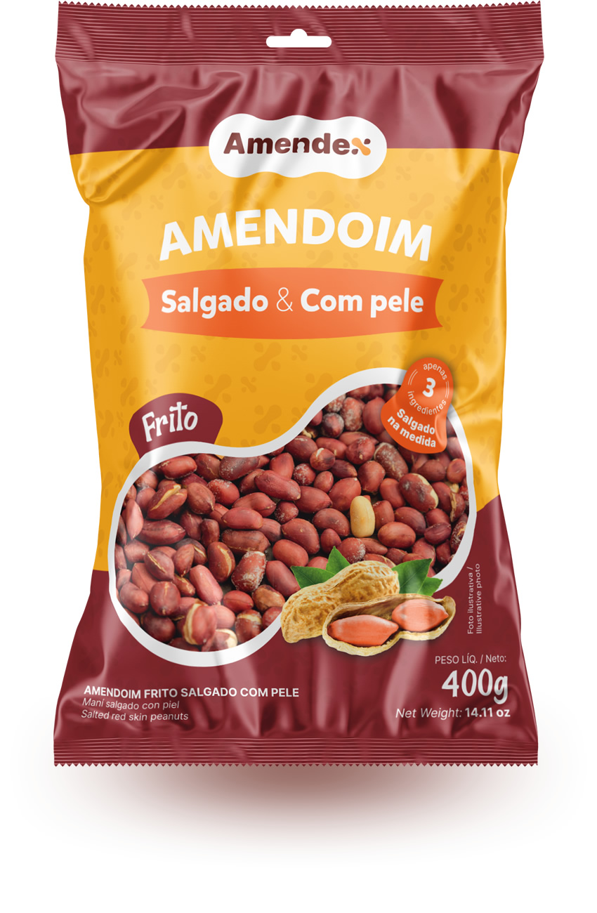 Amendoim Salgado e com Pele