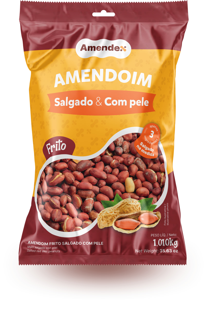 Amendoim Salgado e com Pele