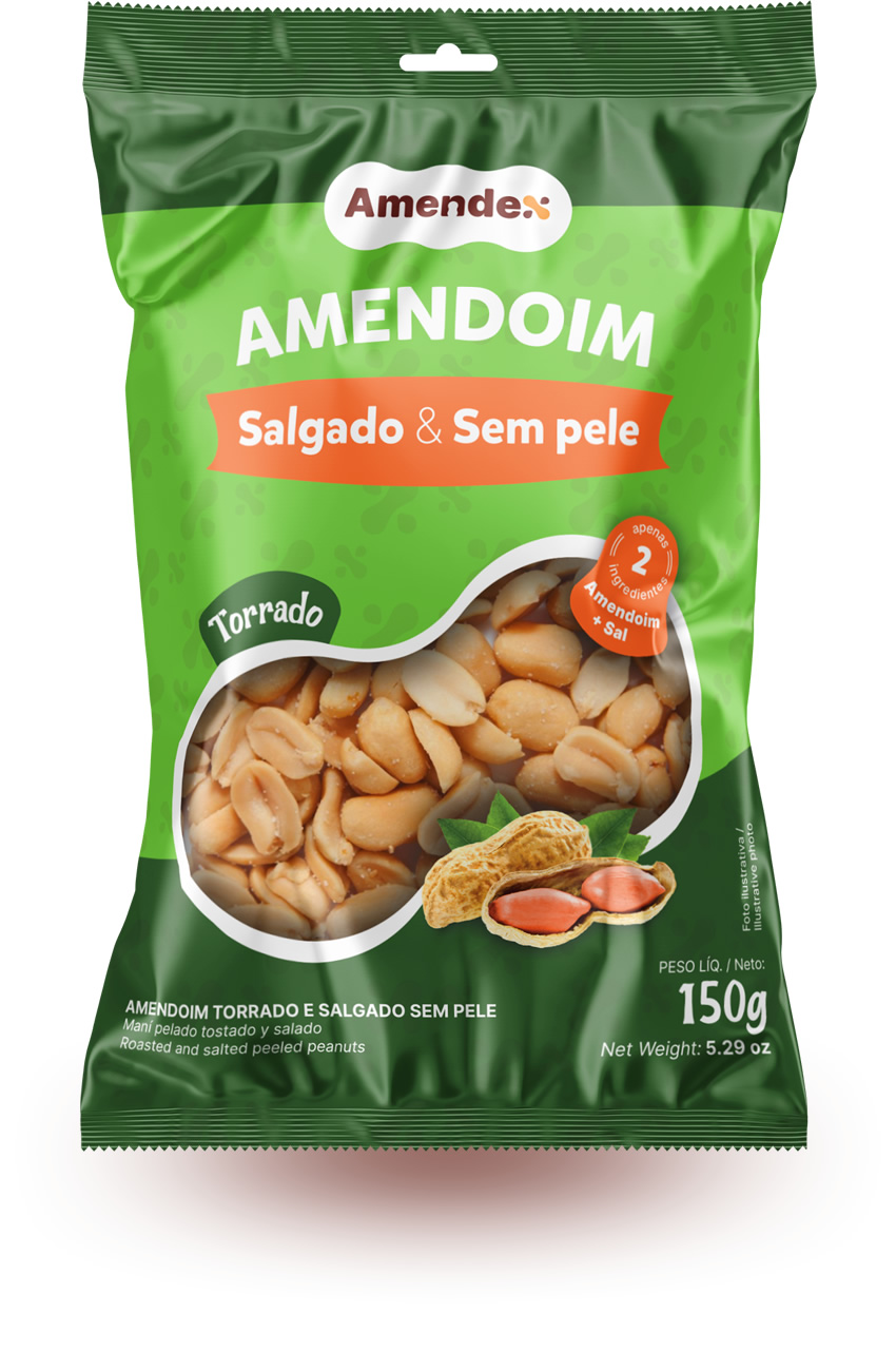 Amendoim Salgado e sem Pele