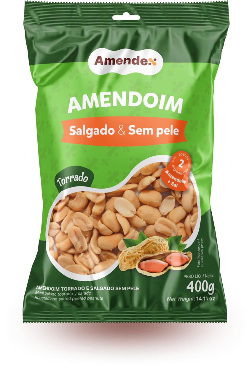 Amendoim Salgado e sem Pele