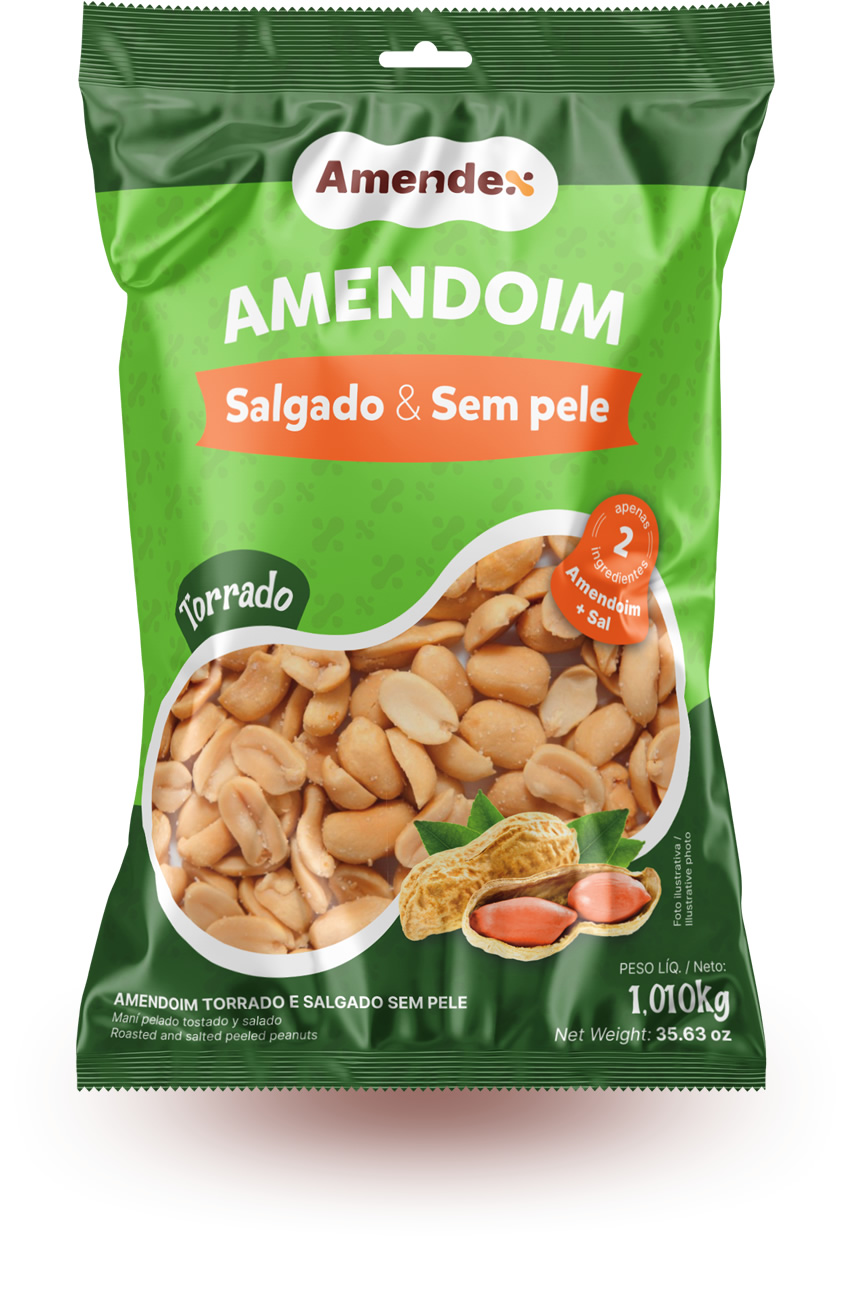 Amendoim Salgado e sem Pele